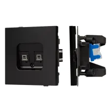 Механизм компьютерной розетки двойной SCT-TENDO-MPC2-PL-BK, RJ-45, CAT6, Чёрный