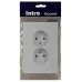 Розетка Intro Accent 6-204-01 2х2P, 16А-250В, IP20, СУ, AL/CU, белый
