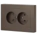 Розетка Intro Accent 6-204-08 2х2P, 16А-250В, IP20, СУ, AL/CU, бронза