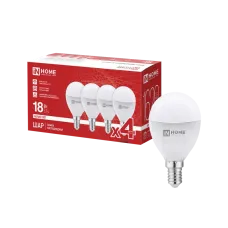Лампа светодиодная LED-ШАР-VC 4PACK 18Вт 230В Е14 4000К 1620Лм (4шт./упак) IN HOME