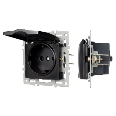 Механизм розетки влагозащищённый SCT-MCP-PL-BK 250V, 16A