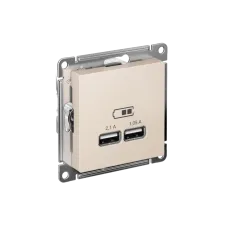 Розетка ATLASDESIGN USB 5В 1 порт x 2,1 А 2 порта х 1,05 А механизм бежевый