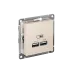 Розетка ATLASDESIGN USB 5В 1 порт x 2,1 А 2 порта х 1,05 А механизм бежевый Розетка ATLASDESIGN USB 5В 1 порт x 2,1 А 2 порта х 1,05 А механизм бежевый
