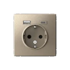ARTGALLERY розетка 16А с 2 USB A+C, 5В/2,4А/3,0А, 2х5В/1,5А, механизм, шампань