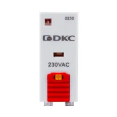 Реле миниатюрное промышленное, 1CO, коммутируемый ток 12 А, AgSnO, напряжение 230V AC, опция – тест-кнопка+светодиод