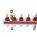 Комплект коллекторов FHF-6RF set с расходомерами, кронштейнами и воздухоотводчиками, 6 контуров