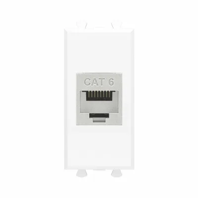 Avanti Компьютерная розетка RJ-45 без шторки      модульная кат.6е экранированная Белое облако 1    модуль