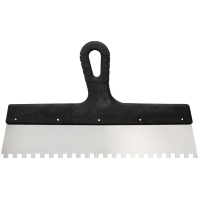Шпатель зубчатый, 8х8 мм, нержавеющая сталь, пластиковая ручка, 350 мм