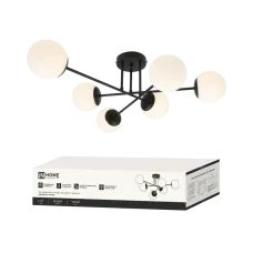 Светильник потолочный под лампу AURORA EASY-6G9-BL 6хG9 черное основание, матовые плафоны IN HOME