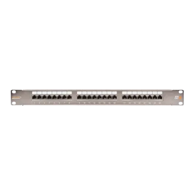 Панель 19'', 1U, 24 порта, Кат.6, RJ45/8P8C, экран., металлик