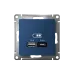 ATLASDESIGN USB РОЗЕТКА A+С, 5В/2,4А, 2х5В/1,2А, механизм, АКВАМАРИН