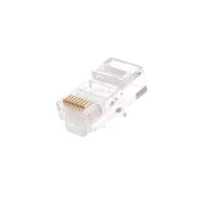 Коннектор NETLAN RJ45/8P8C под витую пару, Кат.5e (Класс D), 100МГц, покрытие 3мкд, универсальные ножи, неэкранированный, уп-ка 1000шт.