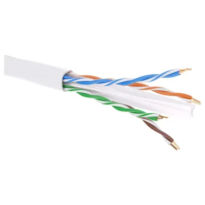 Витая пара U/UTP 4 пары CAT 6 нг(А)-LS белый коробка 305м