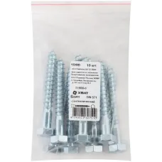 Шуруп DIN571 10х80 сантехнический, шестигранная головка (10шт)
