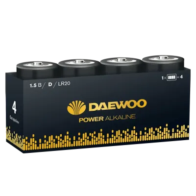 Элемент питания LR20 DAEWOO Power Alkaline, упаковка 4 шт.