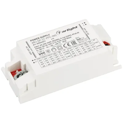Блок питания ARJ-SP-21-PFC-INS (21W, 20-42V, 0.15-0.5A) (IP20 Пластик, 5 лет)