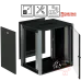 Шкаф телекоммуникационный настенный 19' 6U дверь стекло IP20. 600x350x315mm(ШхГхВ) цвет черный(RAL 9004/RAL7000)