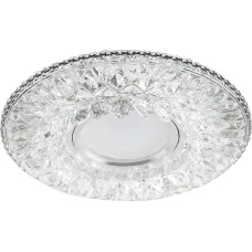 Светильник потолочный встраиваемый со светодиодной подсветкой 15LEDx2835 SMD 4000K, MR16 50W G5.3, прозрачный, CD942 с драйвером в комплекте