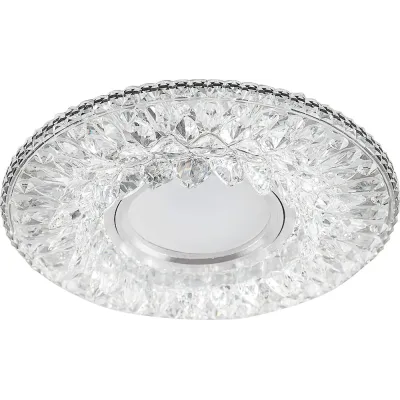 Светильник потолочный встраиваемый со светодиодной подсветкой 15LEDx2835 SMD 4000K, MR16 50W G5.3, прозрачный, CD942 с драйвером в комплекте