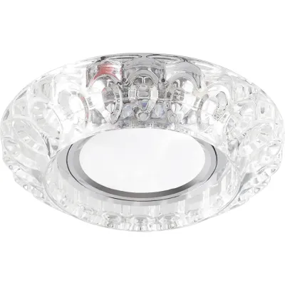 Светильник потолочный встраиваемый со светодиодной подсветкой 15LED*2835 SMD 4000K, MR16 50W G5.3, прозрачный, CD987 с драйвером в комплекте
