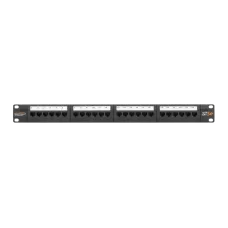 Панель 19', 1U, 24 порта, Кат.5e, RJ45/8P8C, неэкран., черная