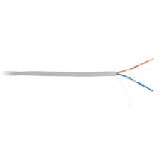 Кабель NETLAN U/UTP 2 пары, Кат.5 (Класс D), 100МГц, одножильный, BC (чистая медь), внутренний, PVC нг(B), серый, 100м