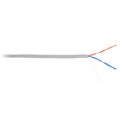 Кабель NETLAN U/UTP 2 пары, Кат.5 (Класс D), 100МГц, одножильный, BC (чистая медь), внутренний, PVC нг(B), серый, 500м