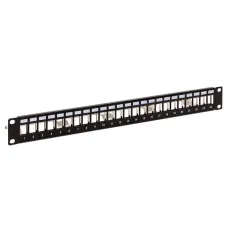 Патч-панель модульная TERACOM PRO 19'' 1U экранированная 24 порта с органайзером (пустая)