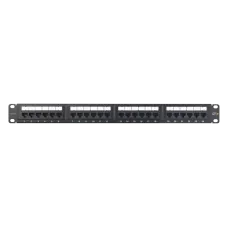 "Коммутационная панель NIKOMAX 19"", 1U, 24 порта, Кат.5e (Класс D), 100МГц, RJ45/8P8C, 110/KRONE, T568A/B, неэкранированная, с органайзером, черная - гарантия: 