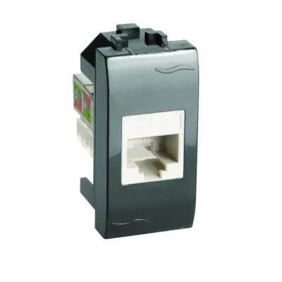 Тел.роз. RJ12 (6P6C, Hyperline, заделка NE-TOOL) Brava, черн., 1мод