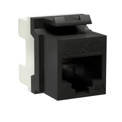 Модуль Кейстоун (Keystone) RJ45 CAT6А неэкр180 градусов черный