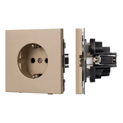 Механизм электрической розетки SCT-TENDO-MEU1-PL-GD 230V, 16A, Золото светлое, 1 пост