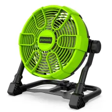 Вентилятор с гибридным питанием Greenworks G24FAN, 24V /110-240V, 254 мм, 6,7-14,2 м3/мин, макс. 852 м3/час, без АКБ и ЗУ (3503407)