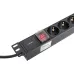 Блок розеток PDU TERACOM 19' 1U 16А/250В 6 роз. Schuko с выключателем шнур 2 м 3x1.5 мм2 вилка Schuko корпус пластик черный