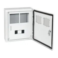 Корпус металлический ЩУРн-ПРО-1х2-МП/7-415х370х147-IP66-УХЛ1 1ф х 2 счетчика на МП с окном учета, 7 мод., типоисполнение ПРО