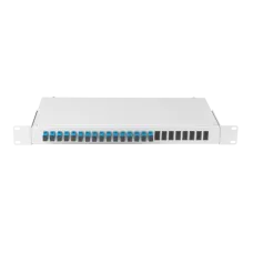 Оптический кросс 19'' Essential Line, 1U, укомплектованный на 16 портов SC/UPC (16 одинарных SC/UPC адаптеров), SM 9/125 OS2, стальной, серый, в комплекте: адаптеры, 