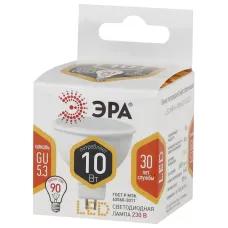 Лампочка светодиодная ЭРА STD LED MR16-10W-827-GU5.3 GU5.3 10Вт софит теплый белый свет