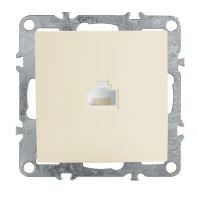 Розетка компьютерная 1-местная RJ-45 (механизм), серия Эрна, PST00-9107-02, слоновая кость