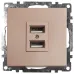Розетка 2-местная USB (механизм), 250В, 2,4А, серия Катрин, GLS10-7115-02, шампань