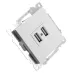 Розетка USB 2-местная (механизм), STEKKER GLS10-7115-01, 250B, 2,4А, серия Катрин, белый