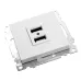 Розетка USB 2-местная (механизм), STEKKER GLS10-7115-01, 250B, 2,4А, серия Катрин, белый