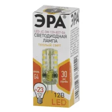 Лампочка светодиодная ЭРА STD LED JC-3W-12V-827-G4 G4 3Вт капсула теплый белый свет