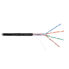 Витая пара U/UTP 4 пары Кат 5e solid BC AWG24 (0.50мм) OUT PE черный 305м
