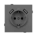Механизм розетки с USB зарядкой SCT-TENDO-MUAA-SFPL-GR 230V, 16A, Серый, 1 пост