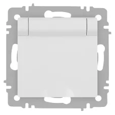Розетка Intro Accent 6-203-01М 2P+E Schuko с крышкой, 16А-250В, IP20, СУ, белый матовый