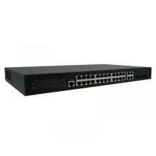 Коммутатор управляемый 24x1Гбит/с (RJ45 с PoE+), 4x1Гбит/с (SFP) 380Вт