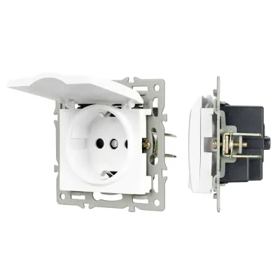 Механизм розетки влагозащищённый SCT-MCP-PL-WH 250V, 16A