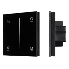 Панель SMART-P6-DIM-G-IN Black 12-24V, 4x3A, Sens, 2.4G IP20 пластик, 5 лет