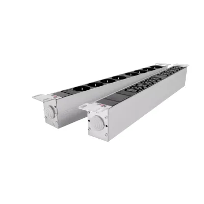 Блок розеток Rem-32 с инд., 12 IEC 60320 C13, 32А, алюм., 19'', колодка