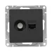 Механизм розетки TV+RJ45 (cat5), чёрный Эпика EKF